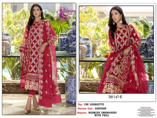 Dinsaa 147 E To H GeorgetteDesigner Pakistani Suit Collection